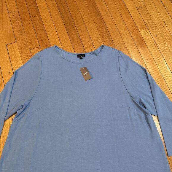 J. Jill Wearever Collection Tunic Blouse Top Plus Size 4X Blue Side Slits NEW - Picture 3 of 12